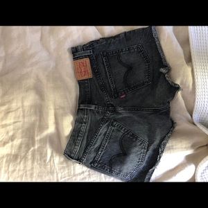 black high rise 501 Levi shorts